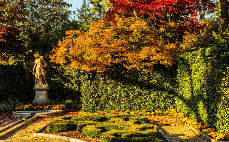 French parterre in fall