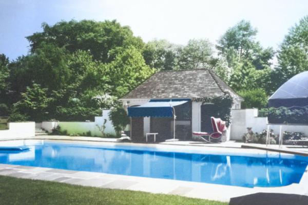 Picture of pool at the Pebbles house in Connecticut.