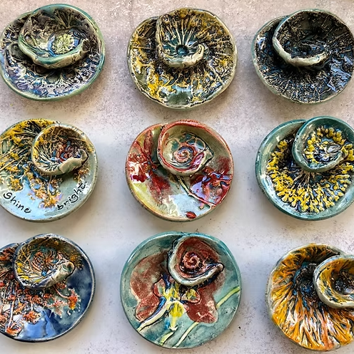 Ceramic ring dishes by Nina J. Design Studios