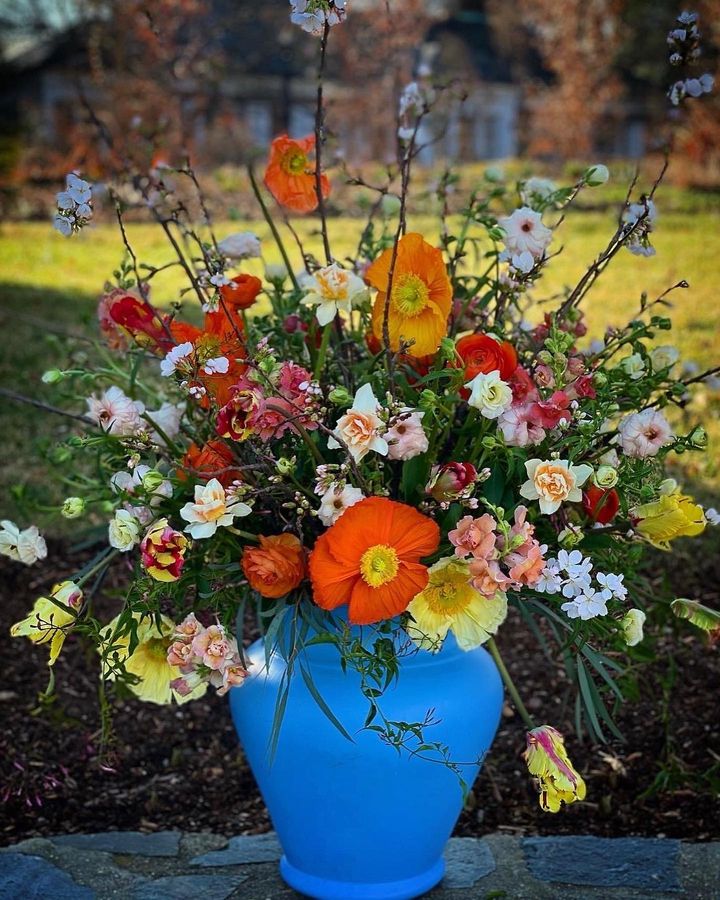 spring-themed floral arrangement