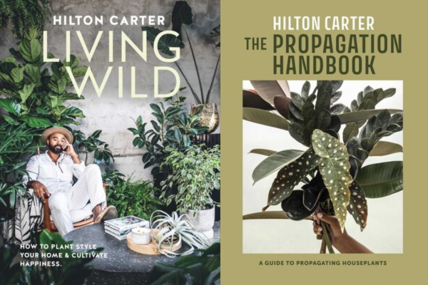 Image containing the book covers for "Living Wild" and "The Propagation Handbook."