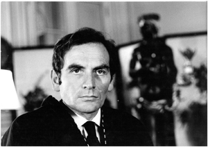 Black and white photograph of a young Pierre Cardin