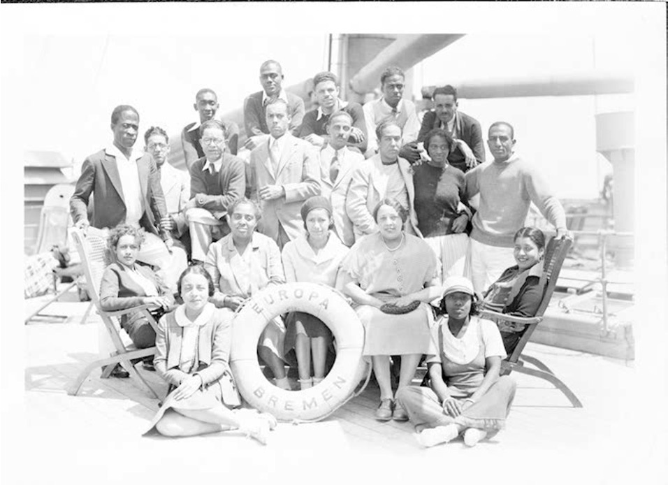 An old image, featuring a group aboard the S. S. Europa.