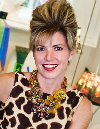 Valerie Sanson in a bold necklace