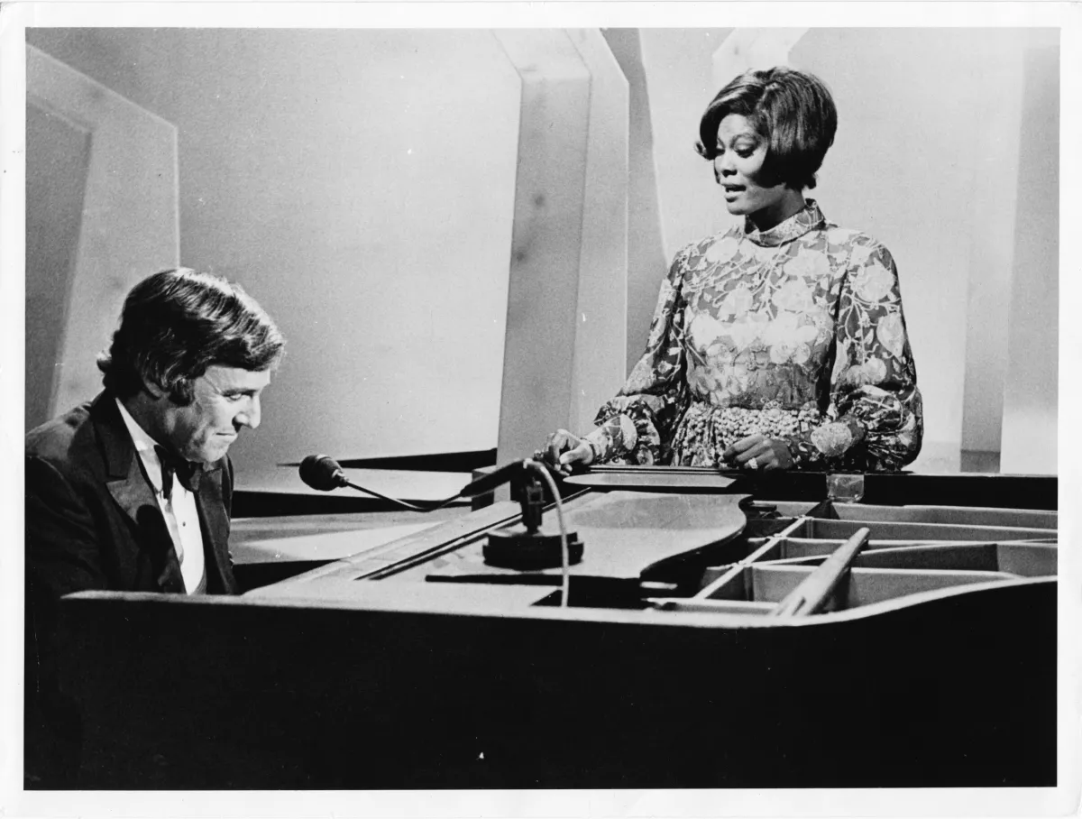 Burt Bacharach and Dionne Warwick at the piano.