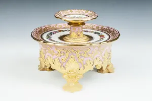 TWO-LEVEL FRUIT STAND FROM A DESSERT SERVICE, ONE OF FOUR