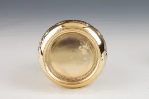 SMALL ROUND BOX WITH LINER AND COVER FROM A DRESSING TABLE SET (ONE OF TWO)