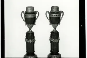 PAIR OF PERFUME BURNERS (CASSOLETTES)