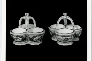 THREE PART SALT CELLAR, ONE OF TWO