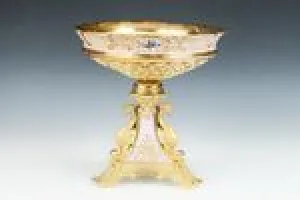 FOOTED DISH WITH BASKETWORK FROM A DESSERT SERVICE, ONE OF THREE