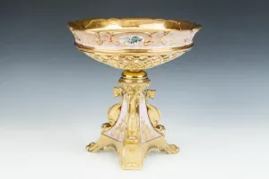 FOOTED DISH WITH BASKETWORK FROM A DESSERT SERVICE, ONE OF THREE