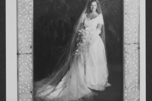 FRAME WITH WEDDING PHOTOGRAPH OF MARJORIE MERRIWEATHER DURANT