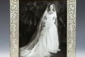 FRAME WITH WEDDING PHOTOGRAPH OF MARJORIE MERRIWEATHER DURANT