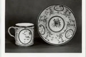 SAUCER WITH REBUS (SOUCOUPE), ONE OF TWO