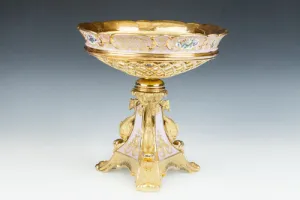 FOOTED DISH WITH BASKETWORK FROM A DESSERT SERVICE, ONE OF THREE