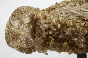 HYDRANGEA HAT WITH LACE AND OSTRICH PLUMES