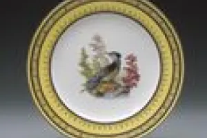 PLATE FROM THE YELLOW SERVICE WITH BIRDS, ONE OF SIX