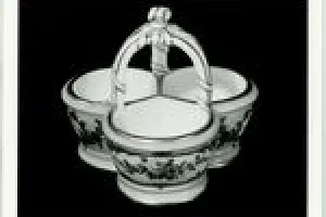 THREE PART SALT CELLAR, ONE OF TWO