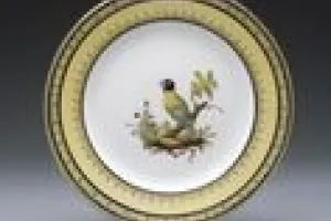 PLATE FROM THE YELLOW SERVICE WITH BIRDS, ONE OF SIX