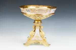 FOOTED DISH WITH BASKETWORK FROM A DESSERT SERVICE, ONE OF THREE