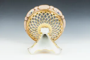 FOOTED DISH WITH BASKETWORK FROM A DESSERT SERVICE, ONE OF THREE