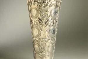 TALL VASE WITH COINS
