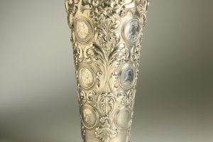 TALL VASE WITH COINS