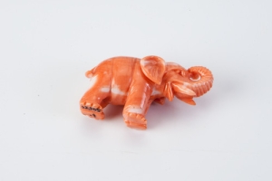 FIGURINE OF AN ELEPHANT (ONE OF TWO)