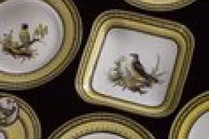 PLATE FROM THE YELLOW SERVICE WITH BIRDS, ONE OF SIX
