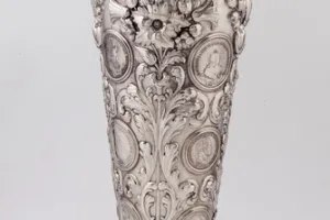 TALL VASE WITH COINS