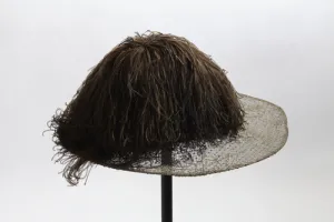 PICTURE HAT WITH OXIDIZED LACE AND BLACK OSTRICH FEATHERS