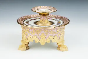 TWO-LEVEL FRUIT STAND FROM A DESSERT SERVICE, ONE OF FOUR