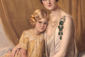PORTRAIT OF MRS. HUTTON (MARJORIE POST) AND DAUGHTER NEDENIA HUTTON (DINA MERRILL)