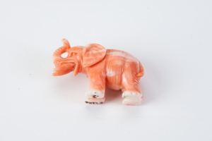 STATUETTE OF AN ELEPHANT, ONE OF TWO