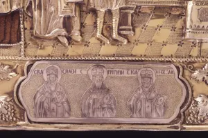 ST. NICHOLAS OF VELIKORETSK WITH SCENES FROM HIS LIFE