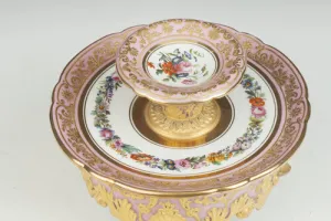 TWO-LEVEL FRUIT STAND FROM A DESSERT SERVICE, ONE OF FOUR