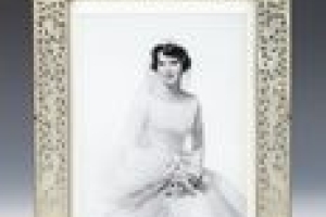 FRAME WITH WEDDING PHOTOGRAPH OF MELISSA MERLE MACNEILLE