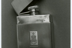 FLASK WITH COAT OF ARMS