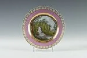 PLATE WITH VIEW OF THE GREAT CASCADE AT PAVLOVSK