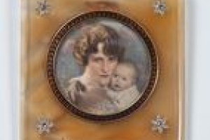 MINIATURE OF MARJORIE MERRIWEATHER POST AND HER DAUGHTER, NEDENIA HUTTON