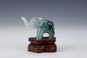 FIGURINE OF AN ELEPHANT (ONE OF TWO)