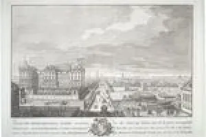 THE LOWER STREET ON THE RIVER NEVA, BETWEEN THE WINTER PALACE OF HER IMPERIAL MAJESTY AND THE ACADEMY OF SCIENCE (PROSPEKT V NIZ PO NEVE REKE MEZHDY ZIMNII EYA IMPERATORSKAGO VELICHESTVA DOMOM I AKADEMIEIU NAUK)