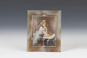 FRAME WITH MINIATURE PORTRAIT OF NEDENIA HUTTON