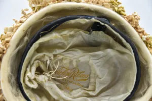HYDRANGEA HAT WITH LACE AND OSTRICH PLUMES