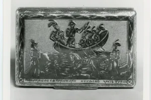 CIGARETTE BOX WITH EMPEROR NICHOLAS I CROSSING THE DANUBE