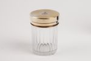 GLASS JAR FROM A DRESSING TABLE SET