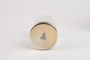 GLASS JAR FROM A DRESSING TABLE SET