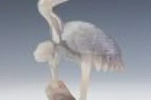 CRANE WITH THE FUNGUS OF IMMORTALITY (ONE OF TWO)