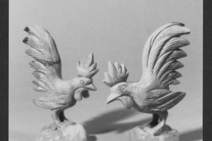 FIGURINE OF A ROOSTER (ONE OF TWO)