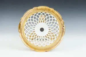 FOOTED DISH WITH BASKETWORK FROM A DESSERT SERVICE, ONE OF THREE